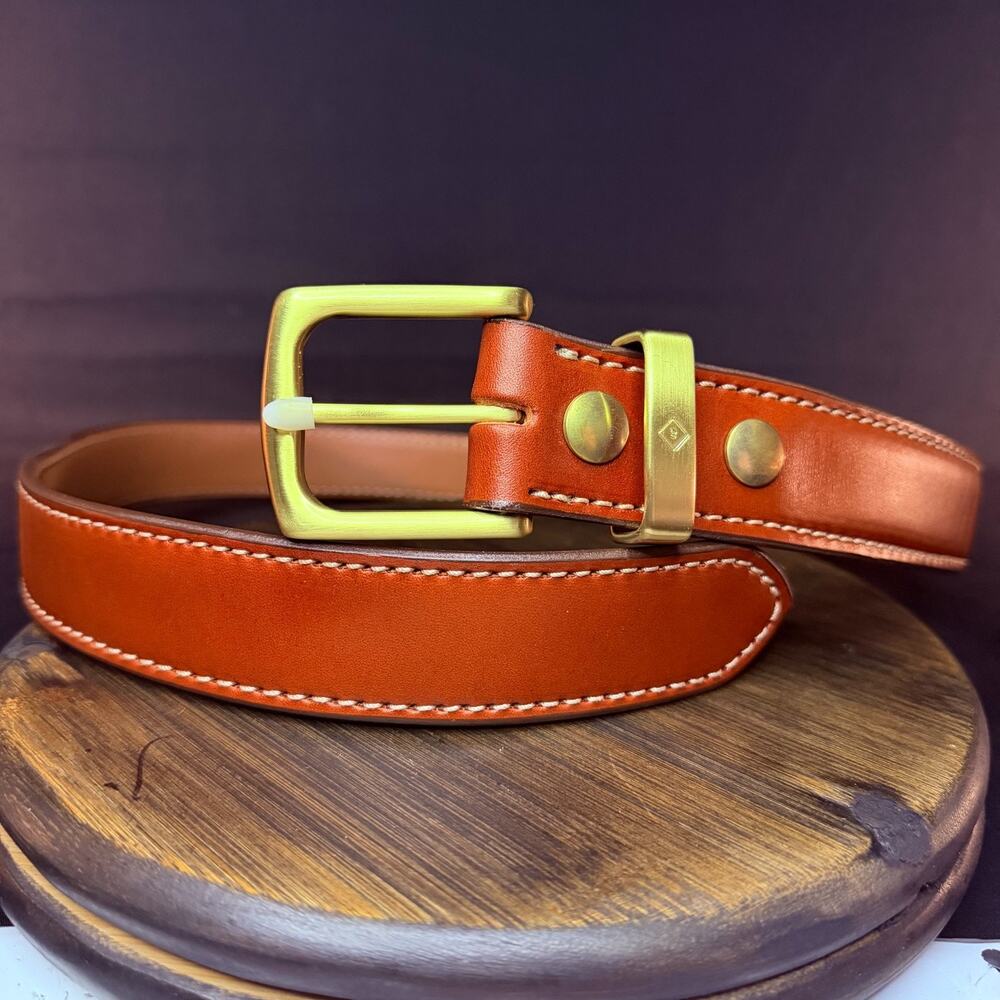 Aker Shooters Belt Size 36" B21-TP-36 Leather Tan EDC No Pre-Drilled Holes